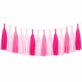 Quastengirlande 300 cm Papier Rosa Pink hängende Partydekoration