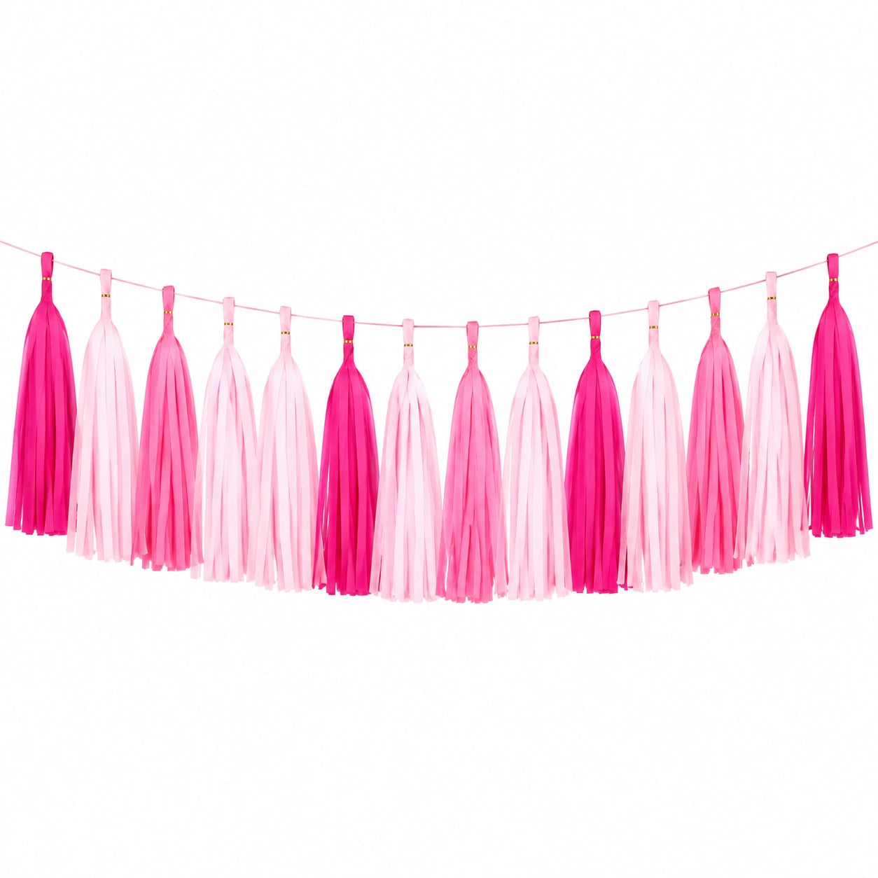 Quastengirlande 300 cm Papier Rosa Pink hängende Partydekoration