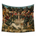 Wandteppich 150 x 130 cm Polyester Mehrfarbig Jagdszene Dekorative Wandgestaltung