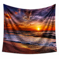 Wandteppich 150 x 130 cm Polyester Sonnenuntergang am Meer dekorativ
