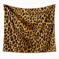 Wandteppich 150 x 130 cm aus Polyester Braun Beige Leopardenmuster mit Ösen